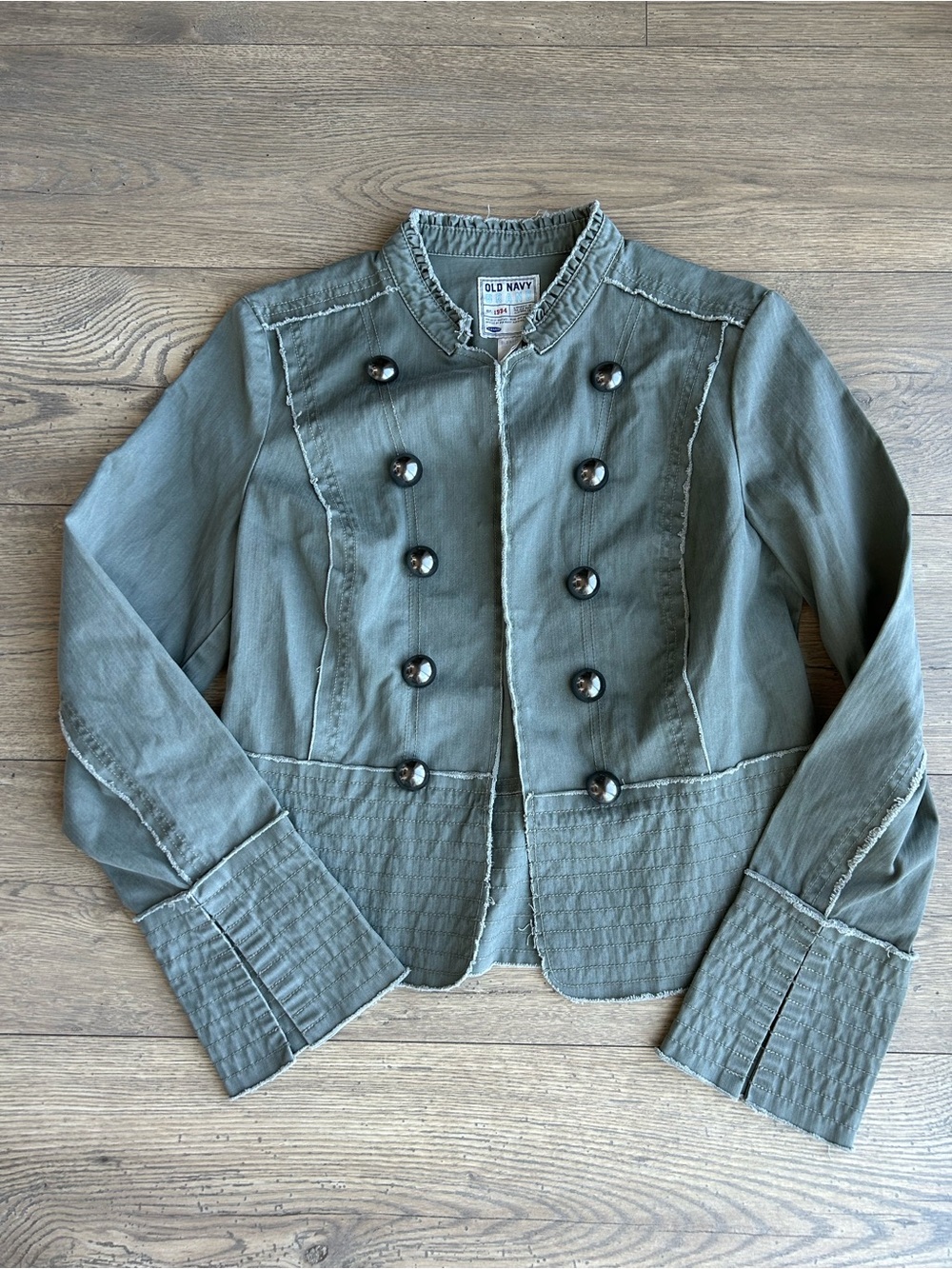 Old Navy Women's Olive Double-Breasted Military Jacket NWT
